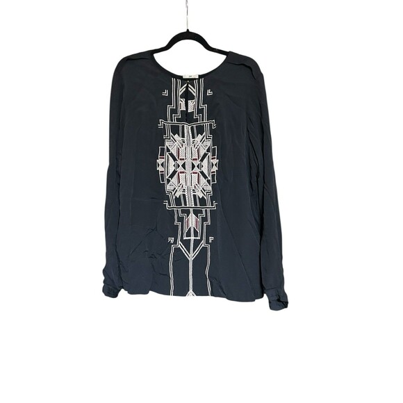 Day Birger Anthropologie Porico Embroidered Crepe Couture Blouse Top Shirt XL 42 - Picture 1 of 8